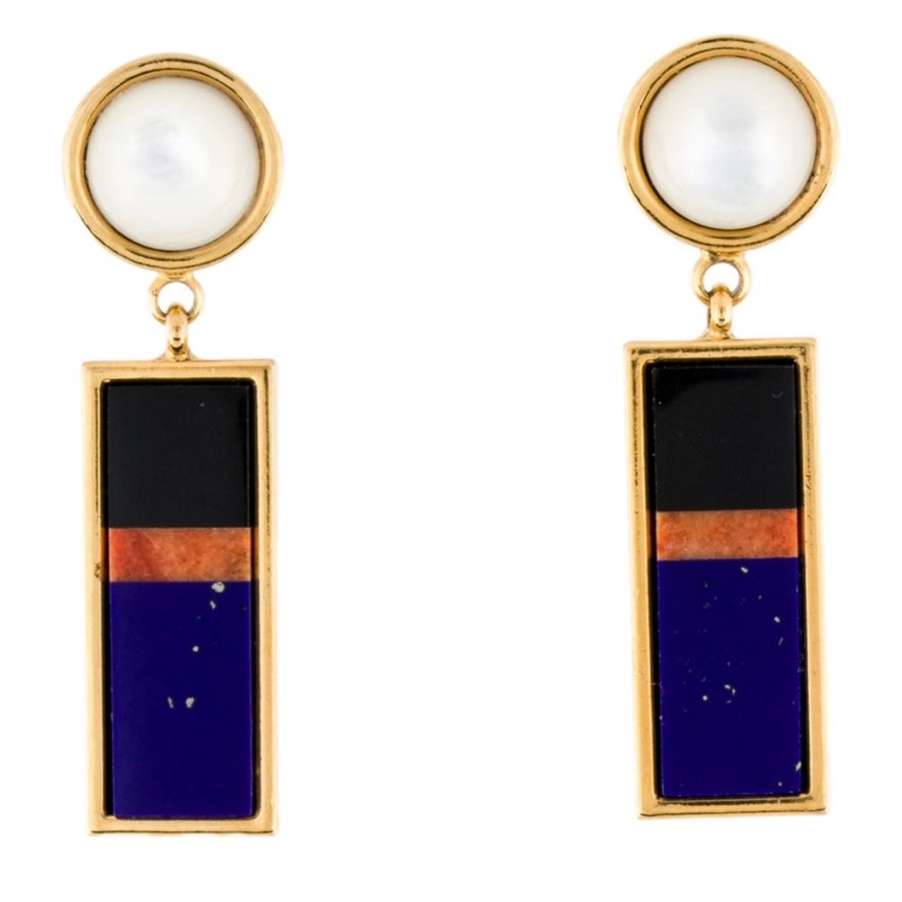 LIzzie Fortunato Coral Colorblock Column Earrings